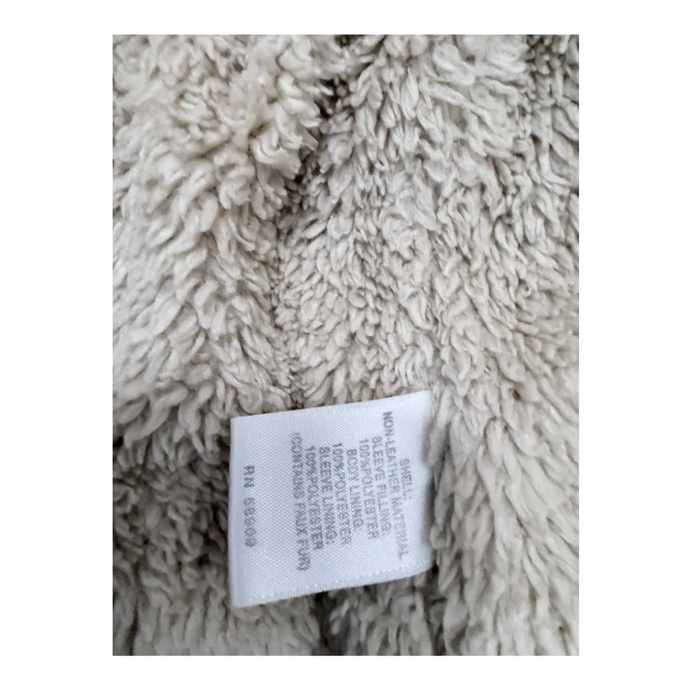 Kids first wave faux Brown Leather bomber/motto‎ Jacket Sherpa lined